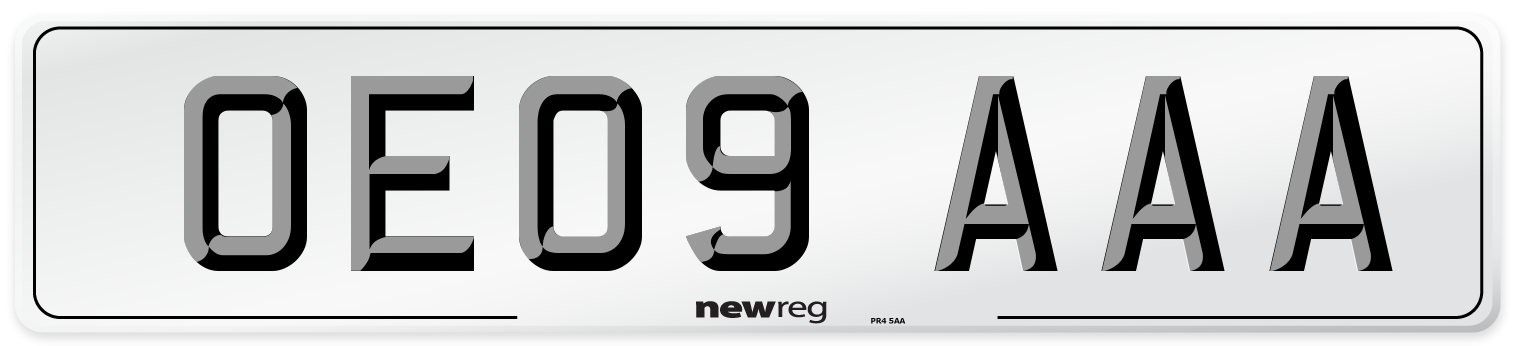 OE09 AAA Number Plate from New Reg